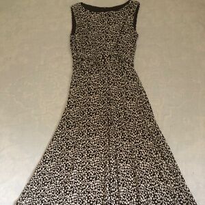 Jessica Howard Petite 4 Women’s Maxi Dress 42"L Brown/Beige Tones Rush Waistband